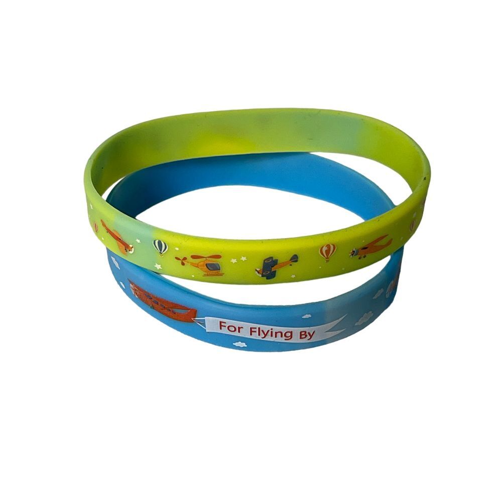 Colorful Aviation-Themed Silicone Wristbands for Kids - Fun Flying Designs